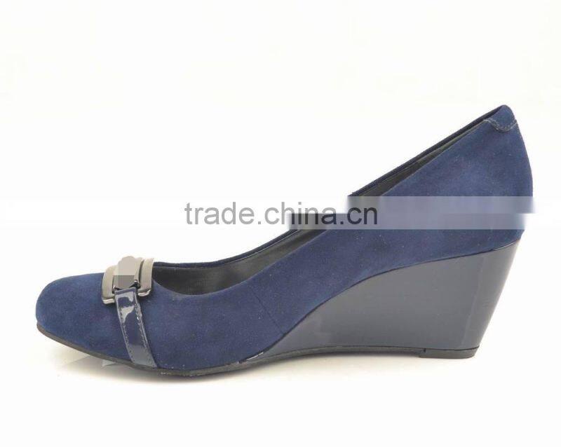 sexy fashion suede leather round toe ladies women wedge shoes 2014