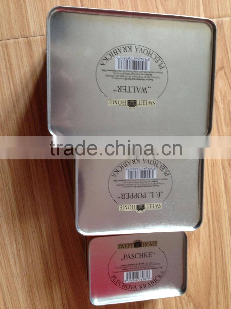 3 piece vintage style rectangular bascuit tin set