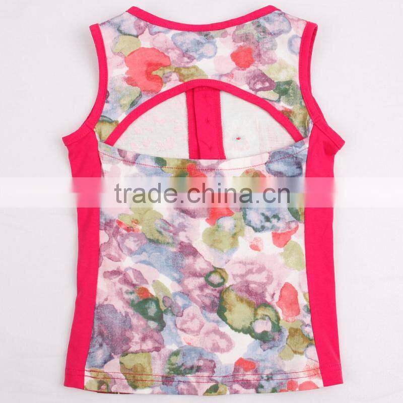 (N2653) 4-8Y Nova kids cool design bead vest girls summer wear children vest top