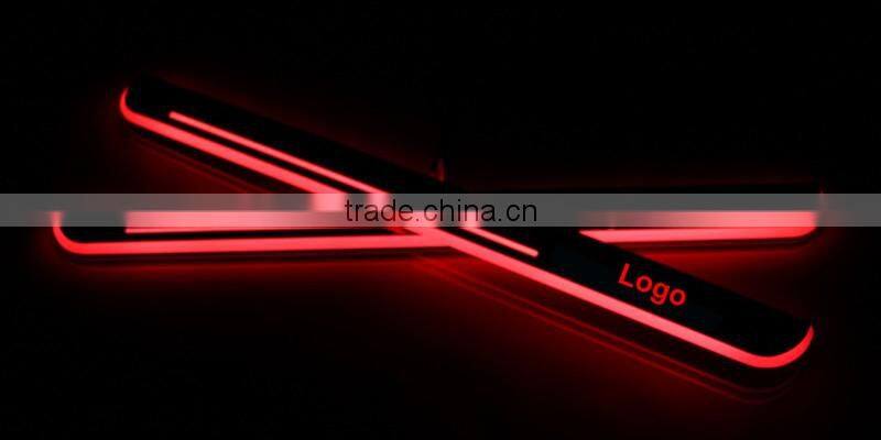 1 Pair Car LED Flash Door Sills Moving Scuff Plate Light Panel Front Door For Peugeot 2008 2014 2015 2016
