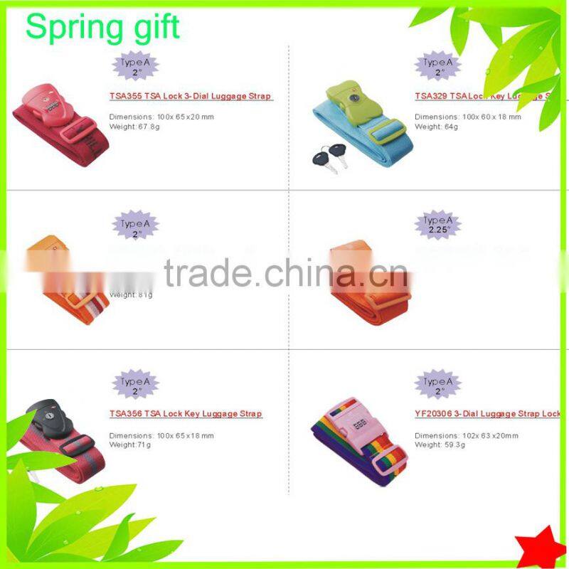 High quality diggtal tsa lock / America TSA ribbon lock luggage belt strap packaged with plastic TSA319C customs lock