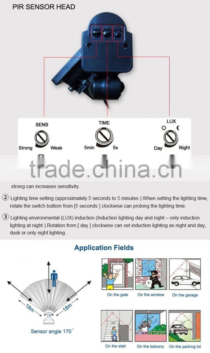 floodlight 80W with PIR sensor CE ROHS 3 years warranty