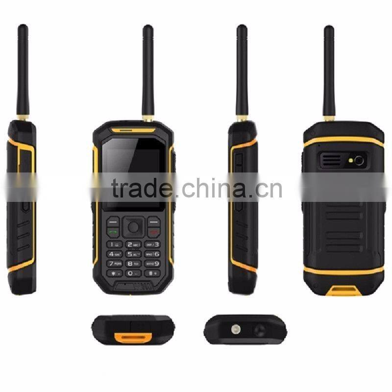 IP67 Yellow Dust Water Proof Walkie Talkie 2 Sim Quad Band Rugged Mobile Phone