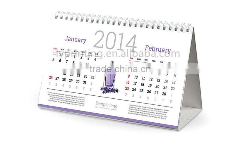 2016 High quality custom desk calendar printing,LOGO printing