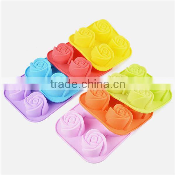Silicone rose shaped soap mold
