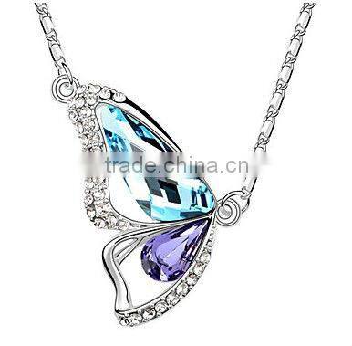 Fashion Vners With Austrian Crystal Butterfly Women's Pendant Necklace elegant costume jewelry necklace