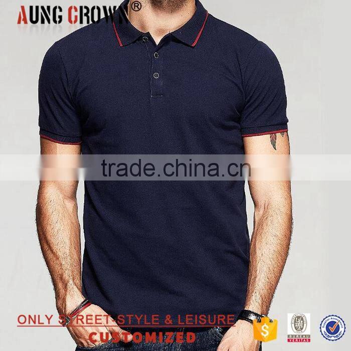 100% Cotton Pique Polo Shirt Custom Fitness Breathable Short Sleeve