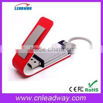 Leather case USB Stick wholesale memory disk stylish pen drive with logo print 1GB 2GB 4GB 8GB 16GB 32GB