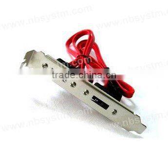 eSATA dual port bracket, SATA to eSATA bracket two port