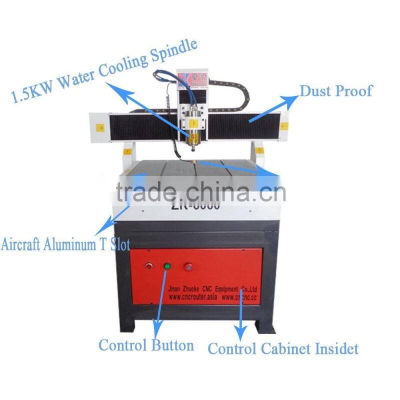 Cheap PCB CNC Router 600*600*100mm With 1.5KW Spindle&Linear Round Guide Rail ZK-6060