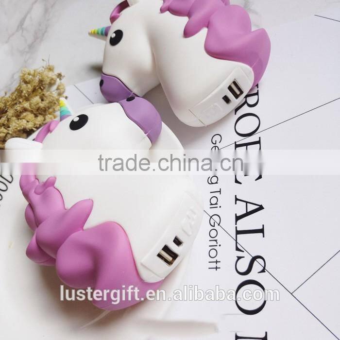 2016 Trending Products Christmas Gift 2600mAh 2200mAh 2000mAh Portable Mobile Charger Silicon Carton Spirit Unicorn Power Bank
