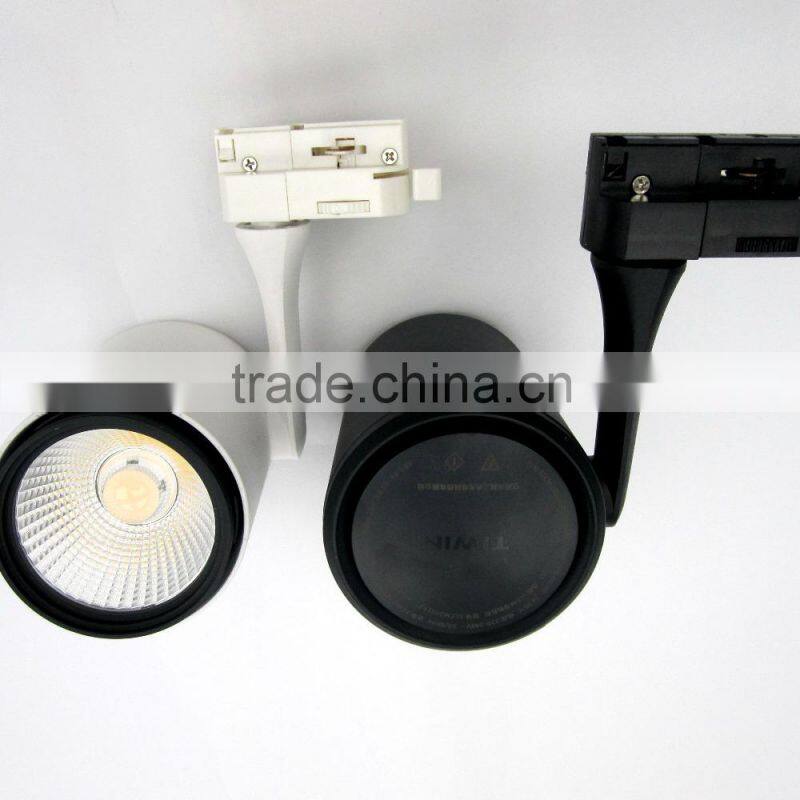TIWIN Top Quality High CRI High Power Black Commercial 25W COB cool white led track light fixture for Stores, shopping mall