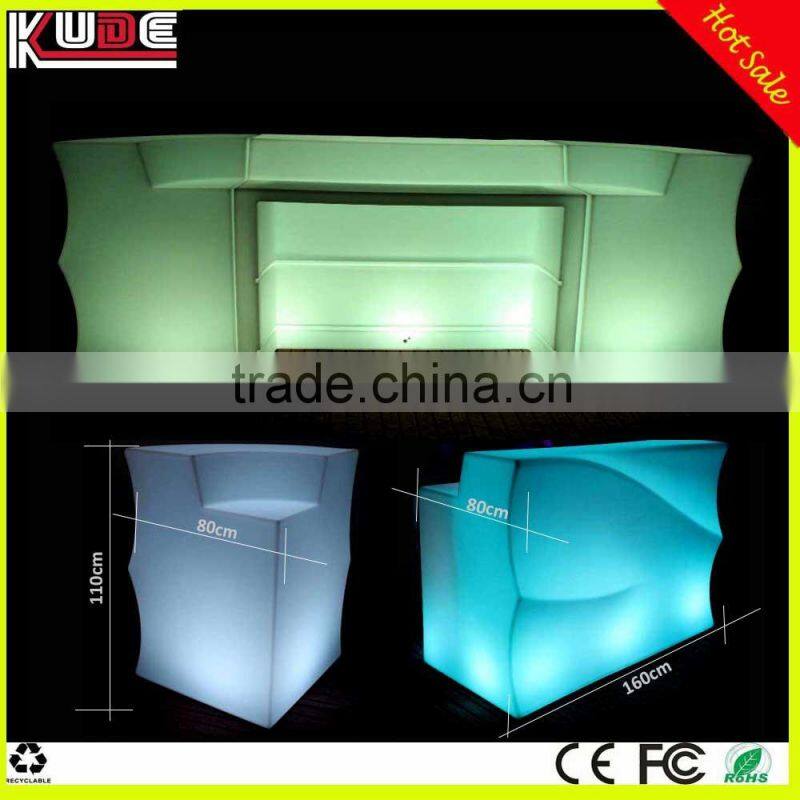 multi color changing Wave Shape LED Bar Counter, Portable Bar Counter, Light up Bar Counter