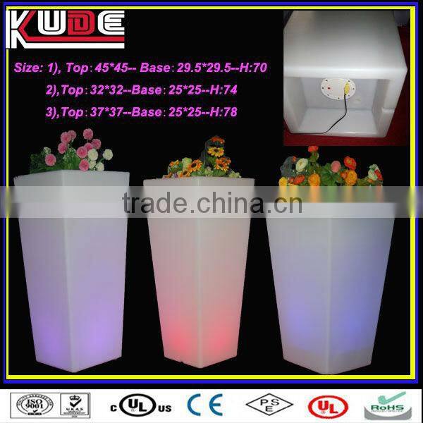 LED illuminated home decoration luminous flower pots/led light flower pot/tall decorative flower pots