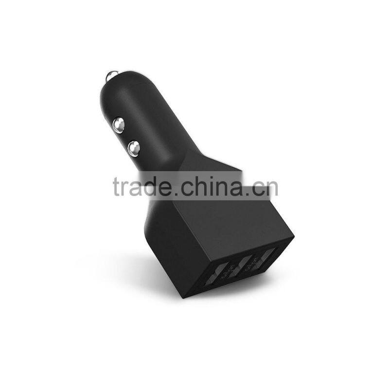 CE FCC high power quick charging 3 usb ports mobile phone car charger 36W 7.2A multi port usb car charger