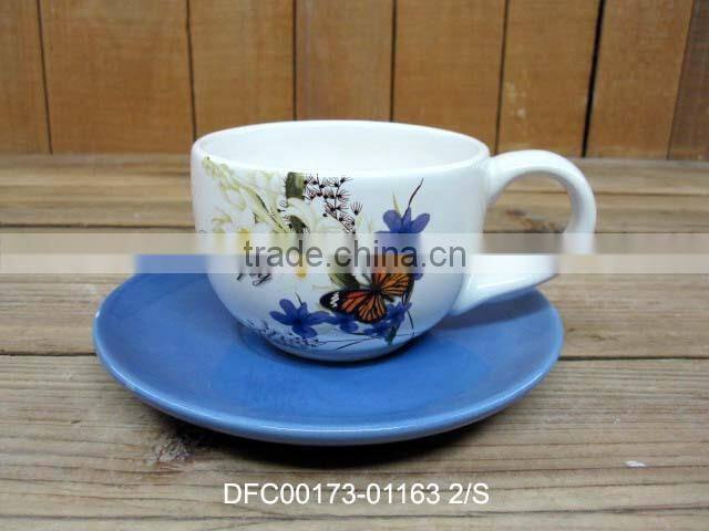 Round Kitchen Two-part Ceramic Serving Dish with Decal