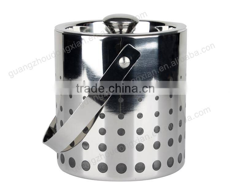 Premium Double Wall metal Stainless steel ice bucket