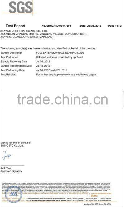 ZY:37MM(1.2*1.0*1.2) 3-Fold Ball Bearing Drawer Slide