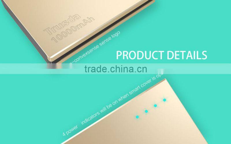 built in cable 10000mah intelligent metal case power bank