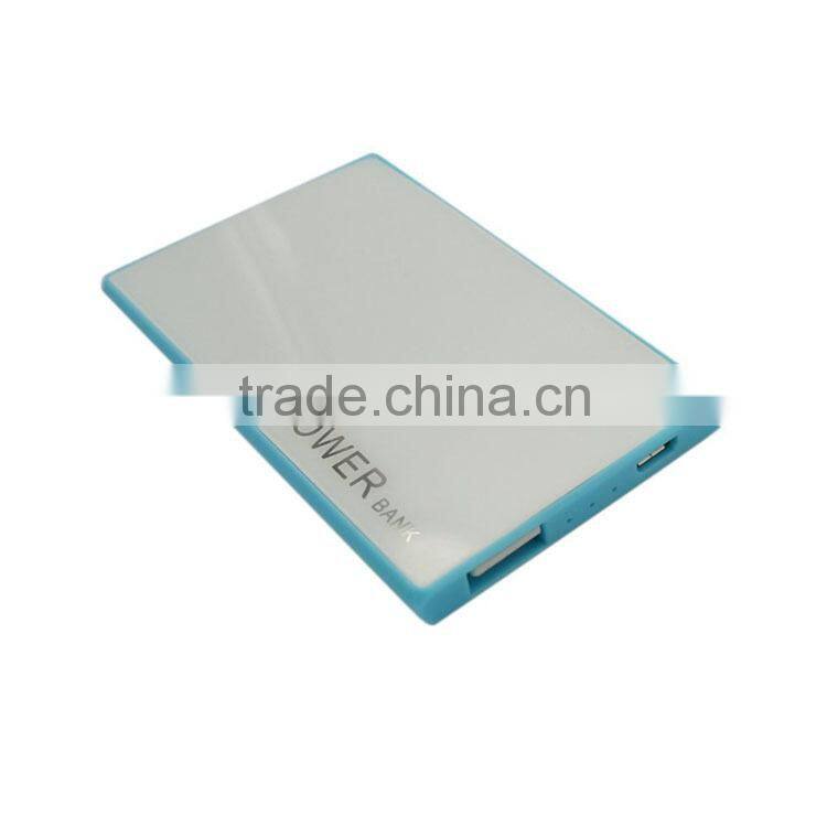 hot new products for 2015 super slim cerdit card size power bank 2000mah