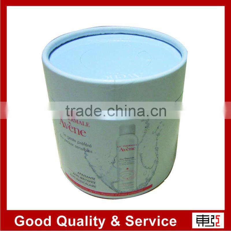 white glossy surface paper packing box for skin care product in round shape