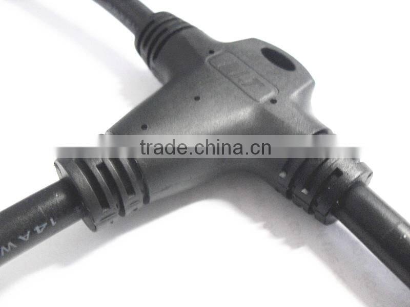 LED lighting 3-Way Molded Waterproof wire splitter T Connector