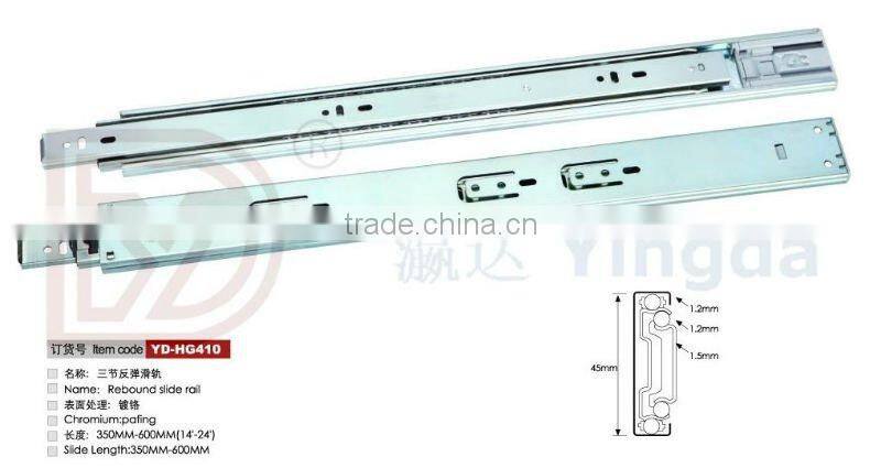 3-Fold Iron Ball Bearing Soft Closing Drawer Slide