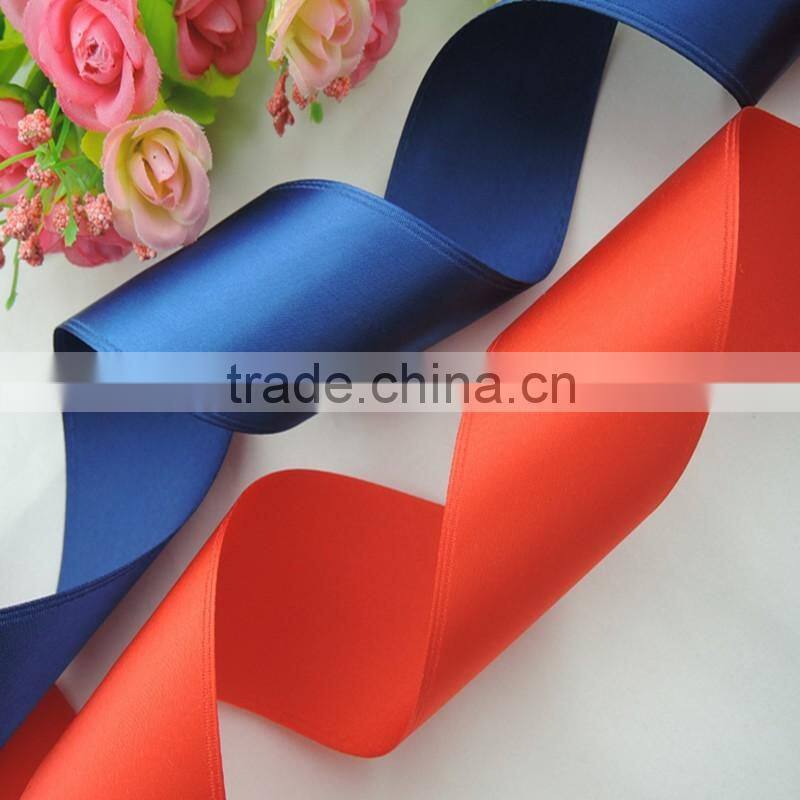 Wholesale 2" inch 50mm width wire edges polyester satin ribbon for garment accessory