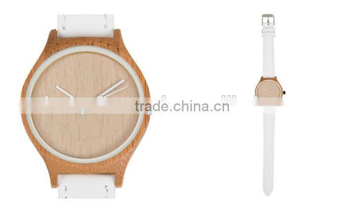 Hot selling leather strap cheap Wooden watches for men and women