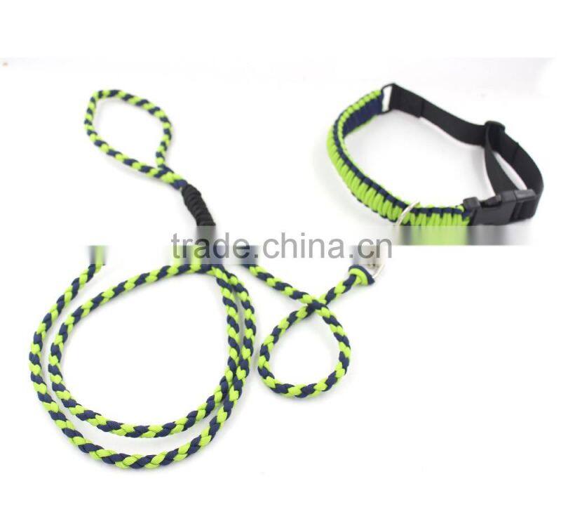 Paracord dog leash and collar, adjustable dog collar