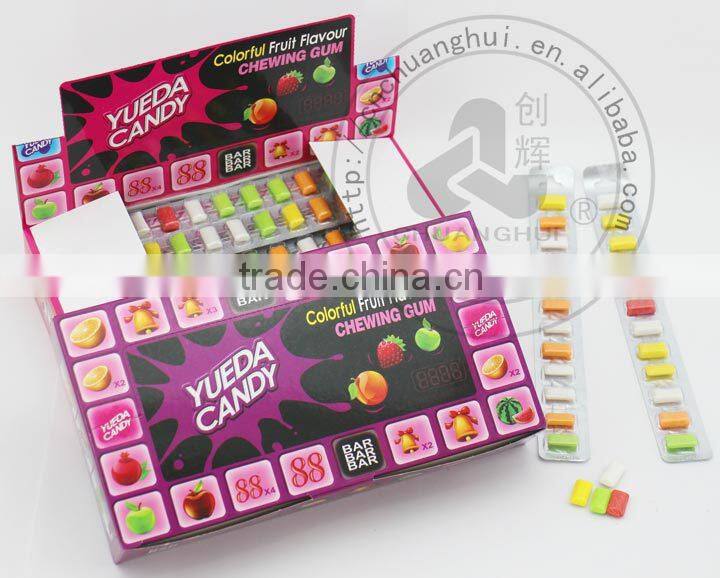 Colourful Fruit Flavour Sour Bubble Gum