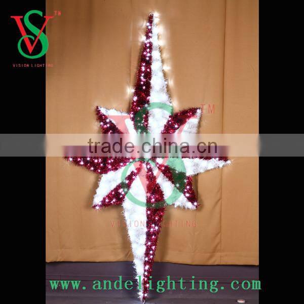 Beautiful eight star garland motif LED light party decoration