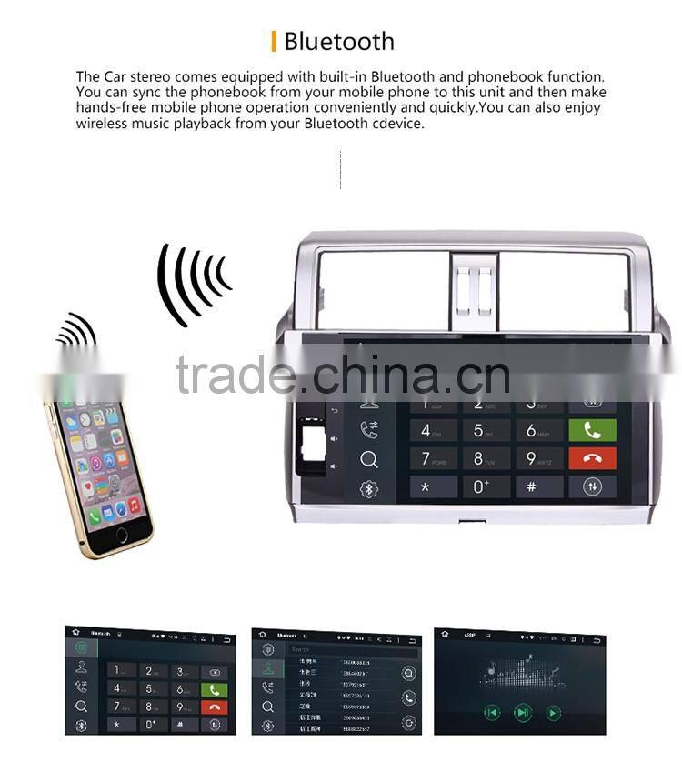 10.2 Inch 2 din Microphone control panel Android car gps dvd player for toyota