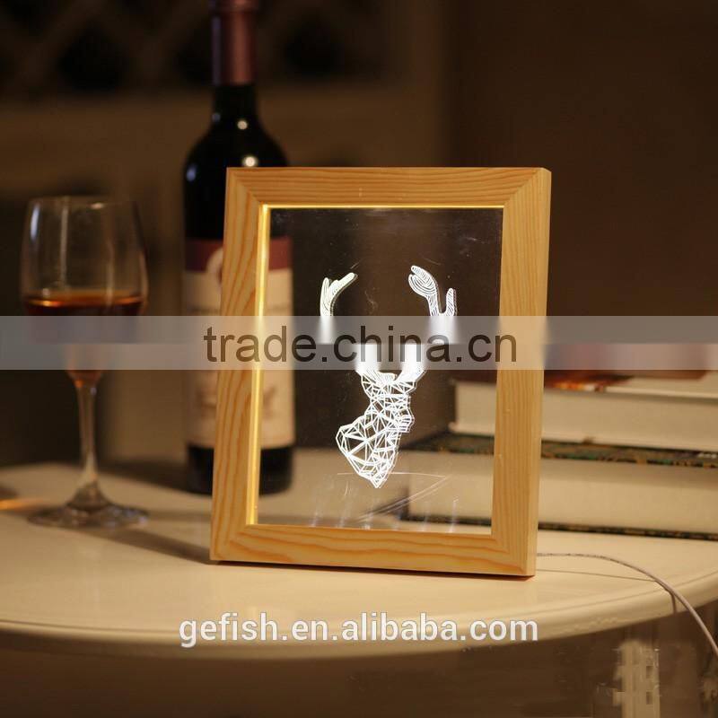Funny acrylic LED light 3D photo display frame