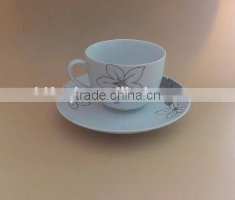 Nice flower design coffee and tea set fine porcelain ceramic cups and saucers sets