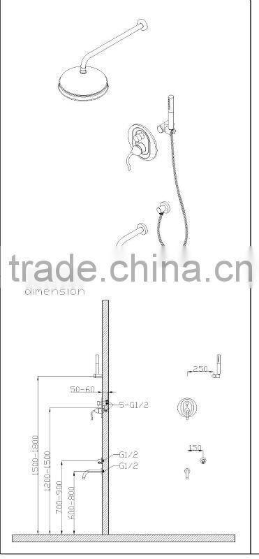 oil rubbed bronze bathroom in-wall shower set LF1076/062