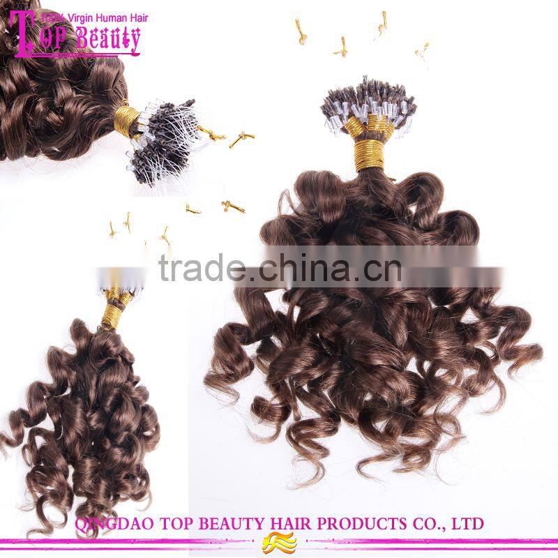Real tangle free unprocessed 6a brazilian virgin loose wave micro loop hair extension