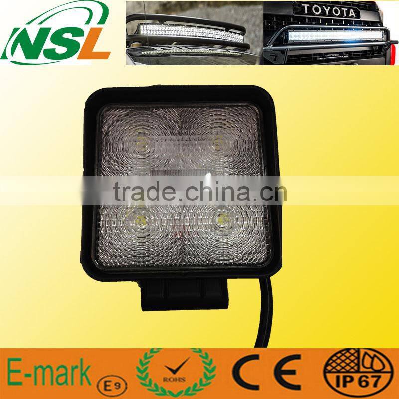 IP67 waterproof 15w energy saving led work lights square led lamp