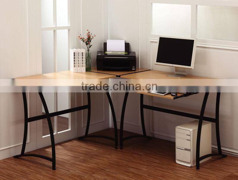 Simple Desk metal furniture Glass top Computer Desk