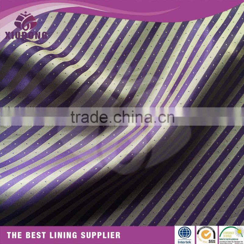 Polyester viscose two-tone Jacquard logo lining fabric for high-class brand garment