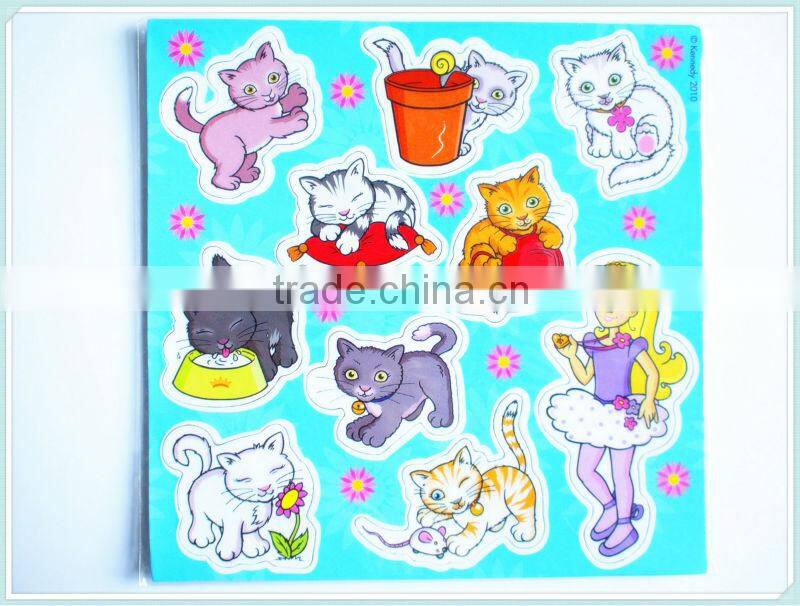 Custom design cat shape paper fridge magnet sheet