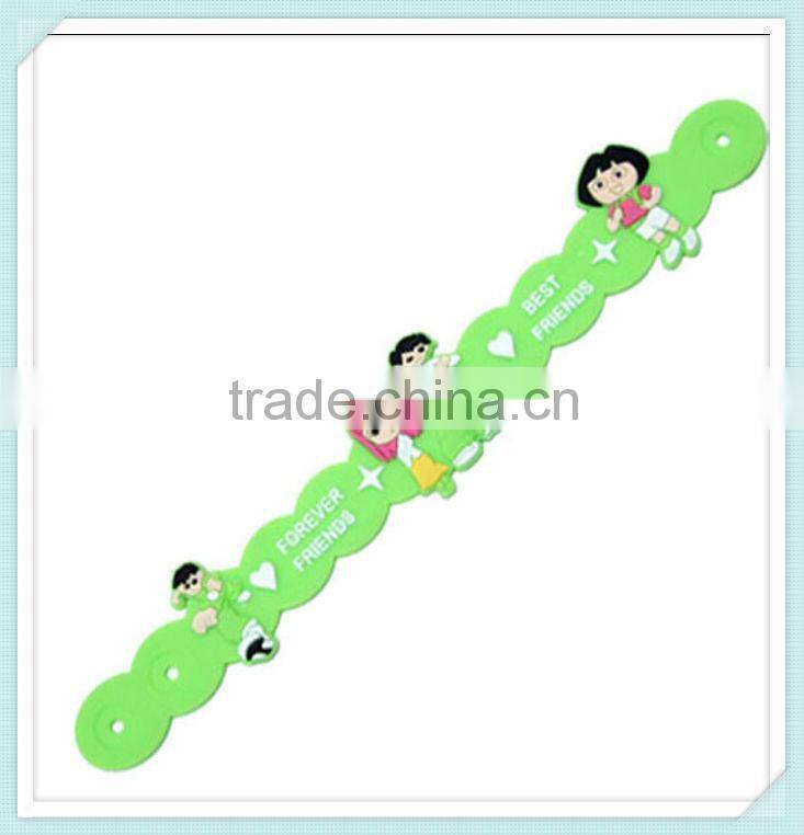 custom silicon rubber band bracelet with charms