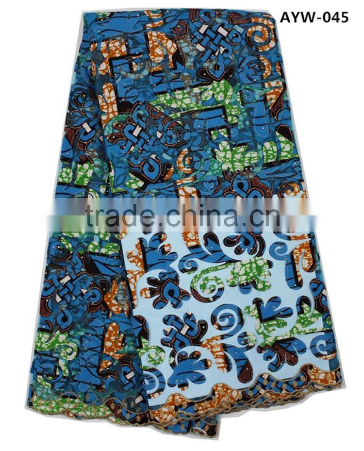 African prints wax french lace dress lace fabric with stones