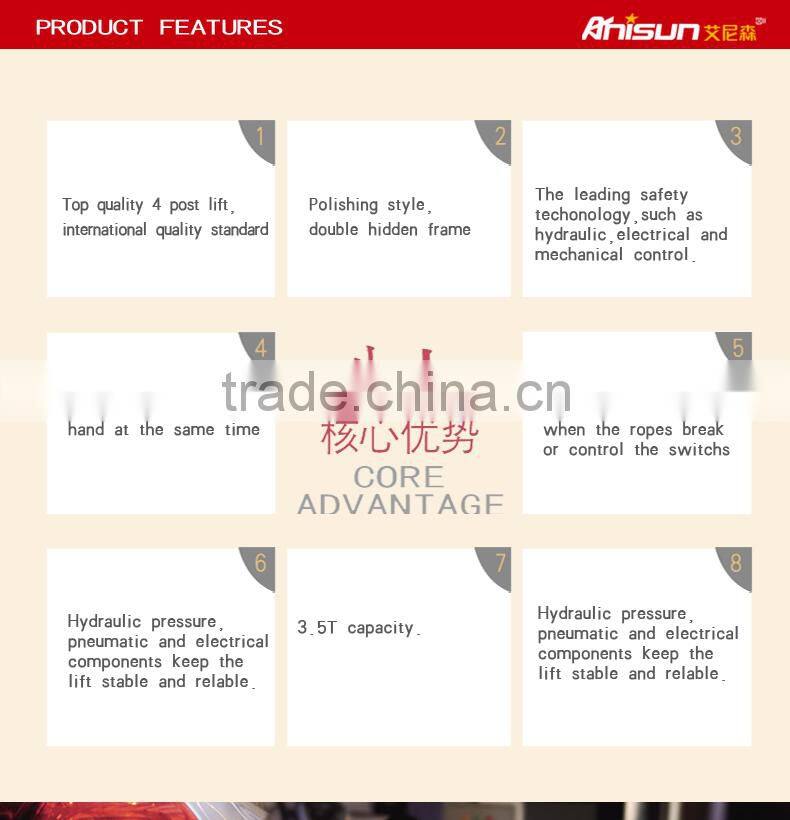 4 post car lift with casters 5000kg