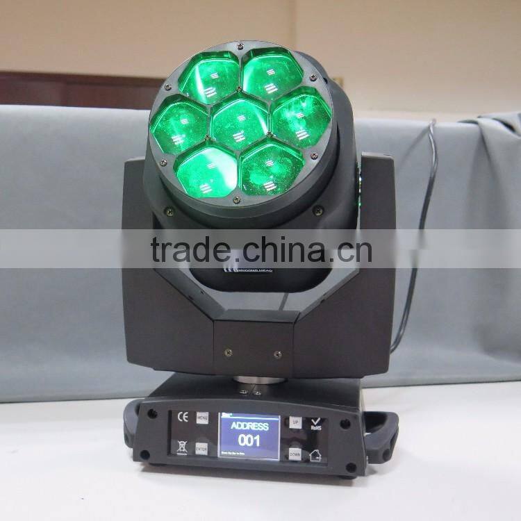 Dot Controlled Mini Bee Eye K5 DMX Wash Zoom 4in1 RGBW 7*15w LED Moving Head
