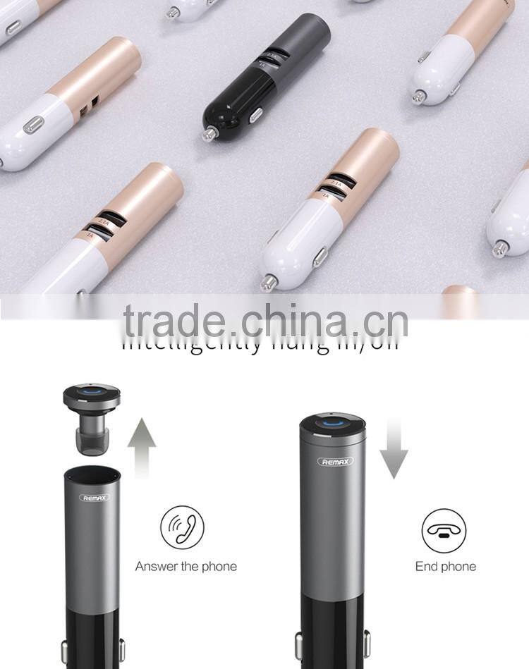 Remax dual usb 2.1A car charger bluetooth headphone