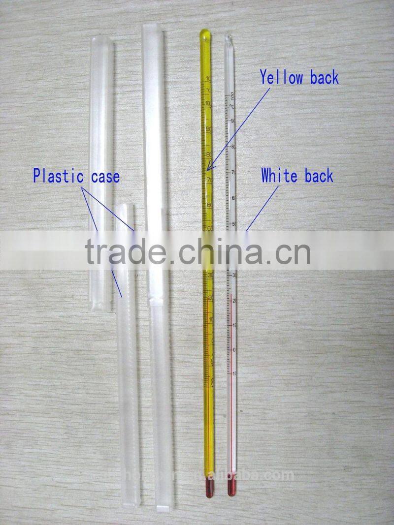 -10-110C white back round glass alcohol red liquid thermometer