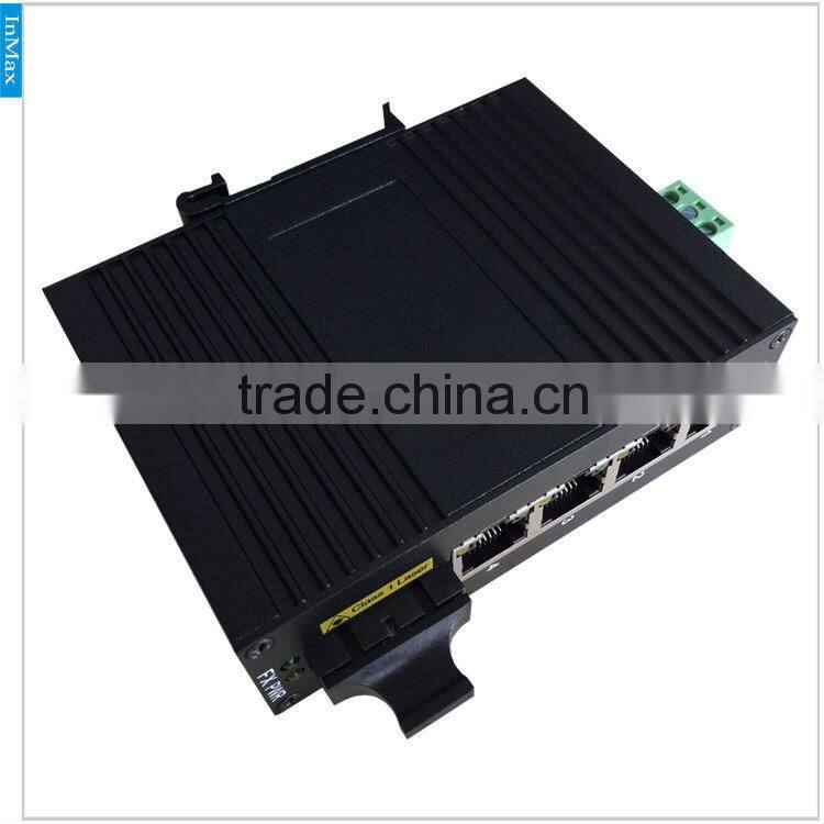 5 Port 1F+4T Industrial Fiber optical switch, fiber optic media converter i305A