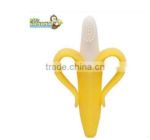 Baby Teething Toys Silicone Soft Banana Teether Toothbrush
