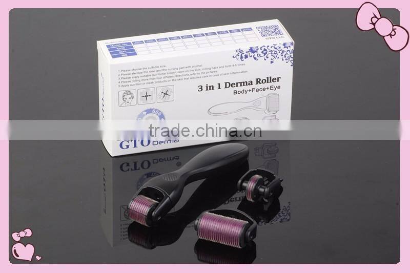 Popular 3 in 1 derma roller with 180 / 600/ 1200 needles (CE approval)